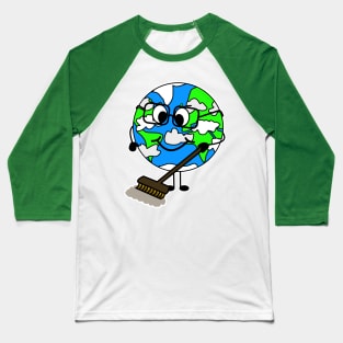 Earth Day Cleaning Sweeping Funny Baseball T-Shirt